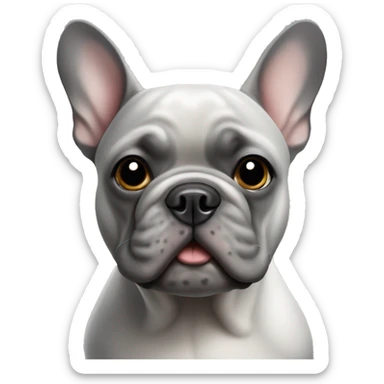 grey french bulldog sticker
