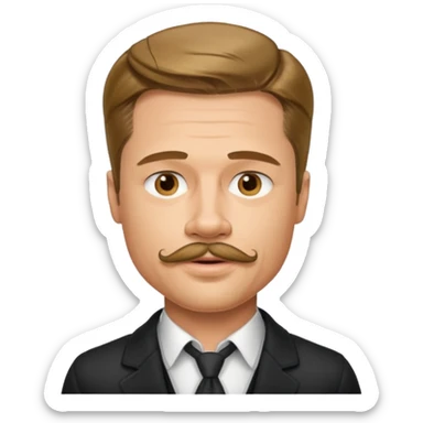 brad pitt with stache sticker