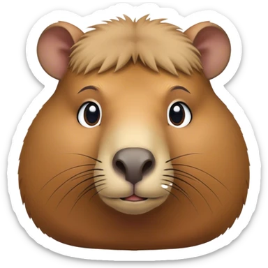 Cinematic Noble Capybara Portrait Emoji, Poised and serene, with a robust, rounded build covered in soft, earthy fur and gentle, wise eyes, Simplified yet sharp and sophisticated features, highly detailed, glowing with a warm, natural glow, high shine, intelligent and calm, stylized with an air of understated authority, focused and attentive, soft glowing outline, capturing the essence of a watchful and confident guardian that feels as though it could step out of the screen with effortless authority! sticker