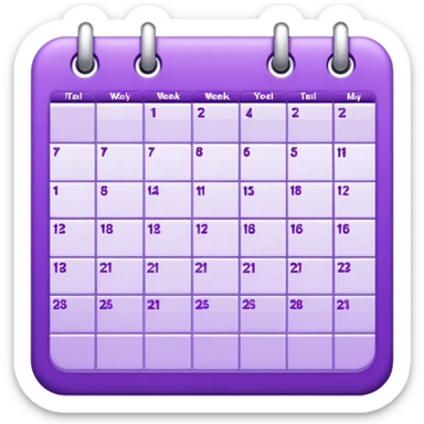 weekly calendar purple sticker