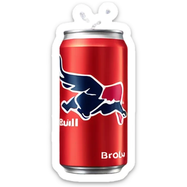 Red bull can flying  sticker