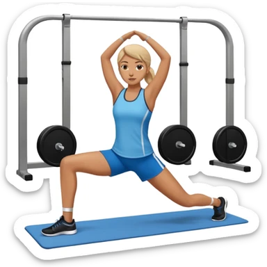 persona estiradacon las piernas levantadas gimnasio sticker