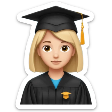 Graduation Cap in Space person sticker