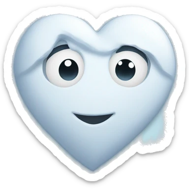Snow heart sticker