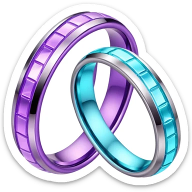 glitter purple and cian marry ring sticker