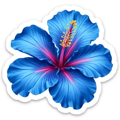 blue hibiscus flower sticker