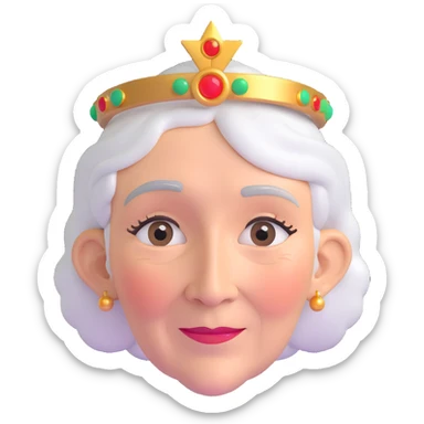 old woman face with a halo sticker