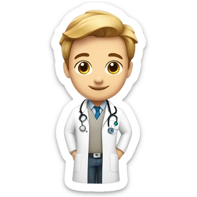 Doctor with badge that says Dr. Flex sticker