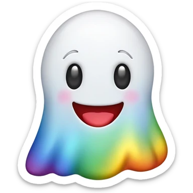 rainbow poop ghost emoji sticker