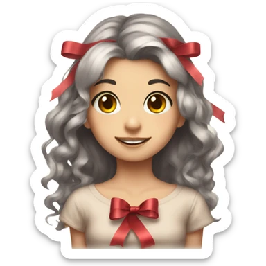 pretty dear with a ribbon on her esr sticker