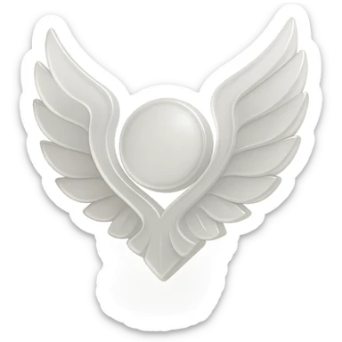 emblem with angelic wings, elegant and flowing, minimal color, no text sticker