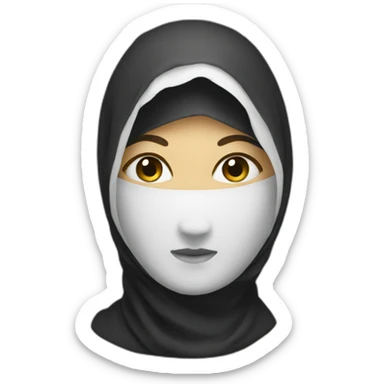 woman in face veil sticker