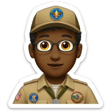 black boy scout sticker