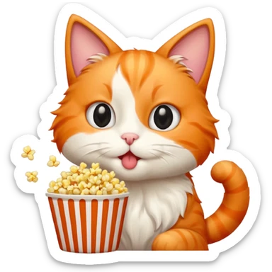 Gato comendo pipoca sticker