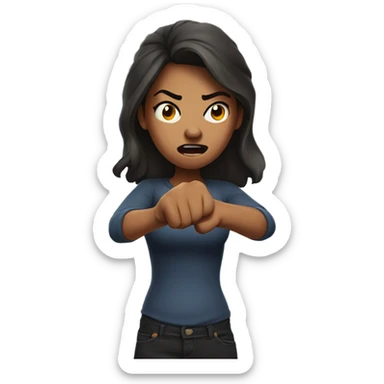 Angry girlfriend ready to fight sticker