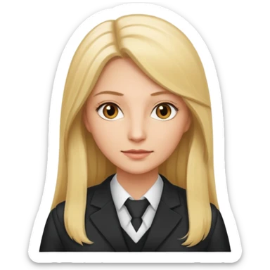 Female lawyer long blonde hair and hazel eyes  sticker