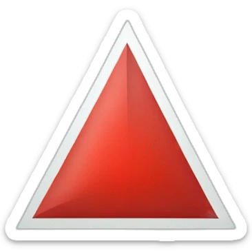 A triangle cut in half. The left half is colored in red and the right part is colored in black sticker