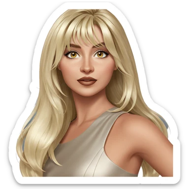 blonde girl in elegant dress sticker