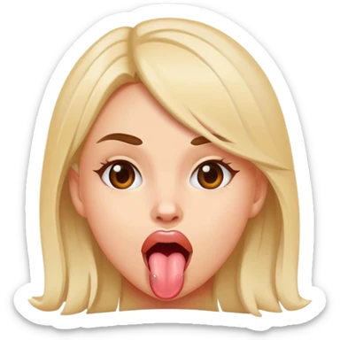Girl sticking out tongue  sticker