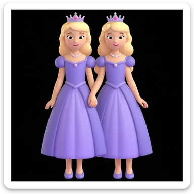 girls in a princess dress sticker
