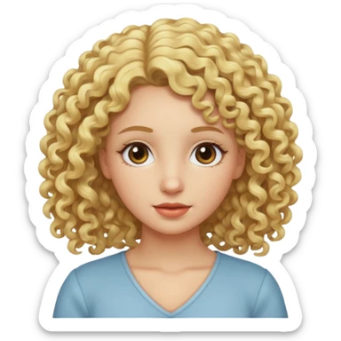 women with curly blonde hair sticker