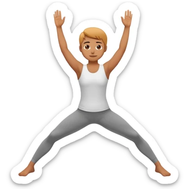 person doing bridge pose, arms extended sticker