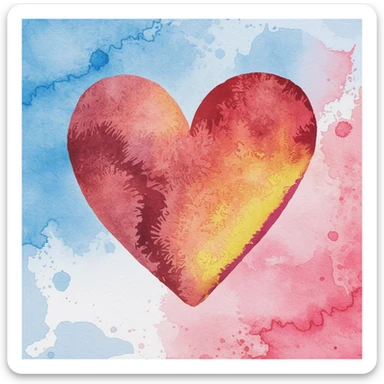 heart with a watercolor texture sticker