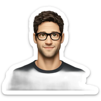 Young Justin bartha wearing Black galsses sticker
