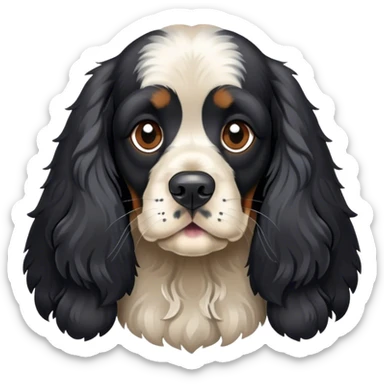 merle black english cocker spaniel sticker