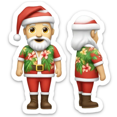 caucasian santa with hawaiian shirt sticker