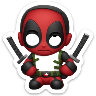 Cute deadpool character  sticker