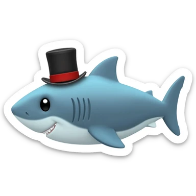 Shark with a top hat sticker