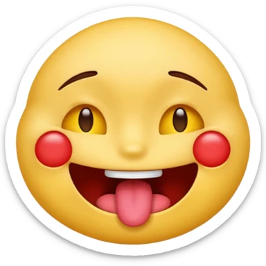 a emoji with its eyes closed, with a red X inits eyes, and its tongue out sticker