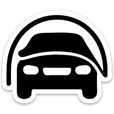 solid elegant minimalistic icon of a car covered with a transparent protective film, clean lines, no background sticker