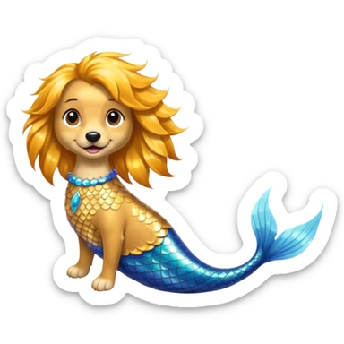 mermaid dog sticker