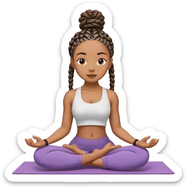 Black woman with box braids doing yoga  sticker