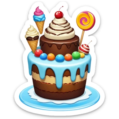 dessert flying island sticker