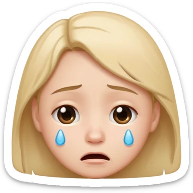 Cry but cute sticker