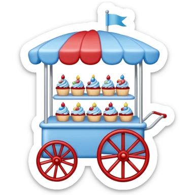 cake cart 98% blue 2% red sticker
