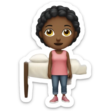 Burnett girl with bed cover sticker