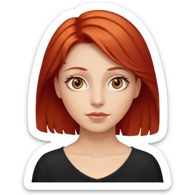 Westie with red hair and hazel eye woman sticker
