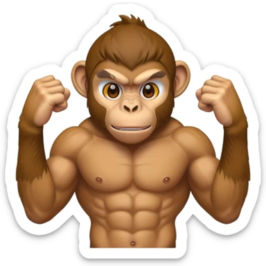 monkey beating up sticker