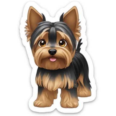 Braided hair yorkie terrier sticker