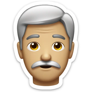 Guy with mustache sad face sticker