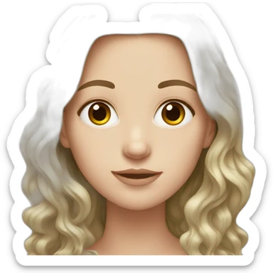 white girl with dark wavy long hair sticker
