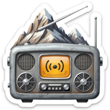 radio over a mountain sticker