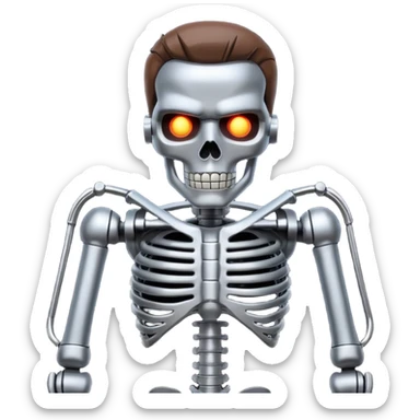 Terminator with metal skeleton sticker