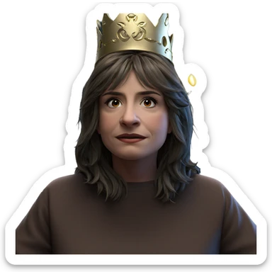 crowned girl gazing at viewer sticker
