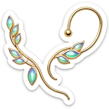 Elvish fae shiny sparkly iridescent translucent diaphanous ear climber ear cuff ear piece apparel sticker