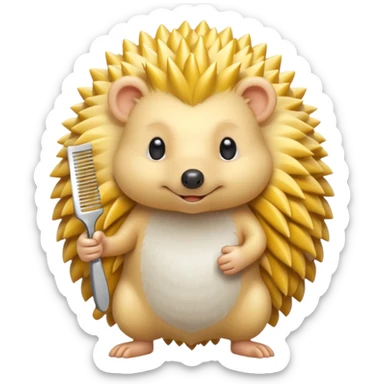 yellow hedgehog groom sticker